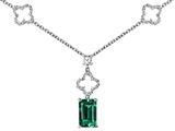 Original Star K™ Emerald Cut Simulated Emerald Necklace