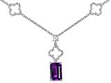 Original Star K™ Emerald Cut Simulated Amethyst Necklace