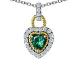 Original Star K™ Simulated Heart Shaped Emerald Pendant