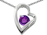 Original Star K™ Genuine 7mm Round Amethyst Heart Pendant