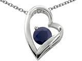Original Star K™ Genuine 7mm Round Black Sapphire Heart Pendant
