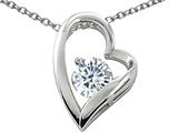 Original Star K™ 7mm Round White Topaz Floating Heart Pendant