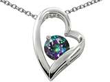Original Star K™ 7mm Round Mystic Rainbow Topaz Heart Pendant