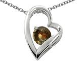 Original Star K™ Genuine 7mm Round Smoky Quartz Heart Pendant