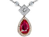 Original Star K™ Two Toned Created Pear Shaped Ruby Necklace