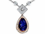 Original Star K™ Two Toned Created Pear Shaped Sapphire Necklace