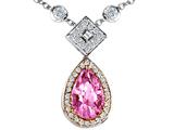 Original Star K™ Two Toned Created Pear Shaped Pink Sapphire Necklace
