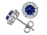 Original Star K™ Round Created Sapphire Earrings