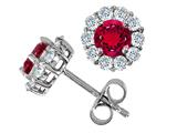 Original Star K™ Round Created Ruby Earrings