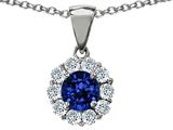 Original Star K™ Created Round Sapphire Pendant
