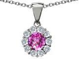 Original Star K™ Simulated Round Pink Tourmaline Pendant