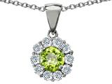 Original Star K™ Genuine Round Peridot Pendant