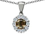 Original Star K™ Genuine Round Smoky Quartz Pendant