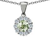 Original Star K™ Genuine Round Green Amethyst Pendant