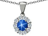 Original Star K™ Created Round Star Sapphire Pendant