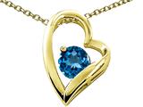 Tommaso Design™ Heart Shaped Genuine Blue Topaz 7mm Round Pendant