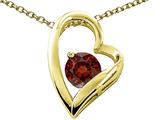 Tommaso Design™ Heart Shaped Genuine Garnet 7mm Round Pendant