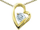 Tommaso Design™ Heart Shaped Genuine Aquamarine 7mm Round Pendant
