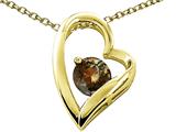 Tommaso Design™ Heart Shaped Genuine Smoky Quartz 7mm Round Pendant