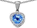 Original Star K™ 925 Genuine Heart Shaped Blue Topaz Pendant