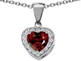 Original Star K™ 925 Genuine Heart Shaped Garnet Pendant