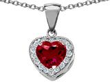 Original Star K™ 8mm Heart Shape Lab Created Ruby Pendant