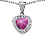 Original Star K™ 925 Created Heart Shaped Star Ruby Pendant