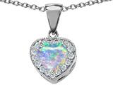 Original Star K™ 925 Created Heart Shaped Opal Pendant