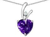 Original Star K™ Heart Shape 8mm Genuine  Amethyst Pendant