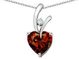 Original Star K™ Genuine Heart Shaped 8mm Garnet Pendant