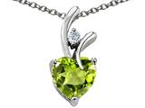 Original Star K™ Heart Shape Genuine Peridot Pendant