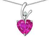 Original Star K™ Heart Shape 8mm Simulated Pink Tourmaline Pendant