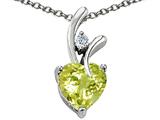 Original Star K™ Genuine Heart Shaped 8mm Lemon Quartz Pendant