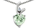 Original Star K™ Genuine Heart Shaped 8mm Green Amethyst Pendant