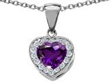 Original Star K™ Genuine Heart Shaped Amethyst Pendant