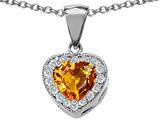 Original Star K™ Genuine Heart Shaped Citrine Pendant
