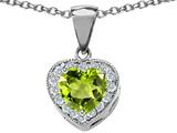 Original Star K™ Genuine Heart Shaped Peridot Pendant