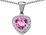 Original Star K™ Simulated Heart Shaped Pink Topaz Pendant