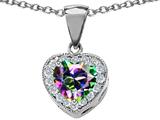 Original Star K™ Genuine Heart Shaped Mystic Topaz Pendant