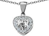 Original Star K™ Genuine Heart Shaped White Topaz Pendant