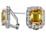 Original Star K™ Genuine Emerald Cut Citrine Earrings