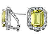 Original Star K™ Genuine Emerald Cut Lemon Quartz Earrings