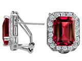 Original Star K™ Created Emerald Cut Ruby Earrings