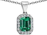 Original Star K™ Simulated Emerald Cut Emerald Pendant