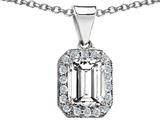 Original Star K™ 10x8mm Emerald Cut White Topaz Pendant