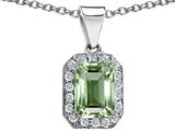 Original Star K™ Genuine Emerald Cut Green Amethyst Pendant