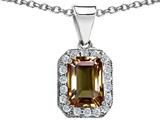 Original Star K™ Genuine Emerald Cut Smoky Quartz Pendant