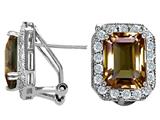 Original Star K™ Genuine Emerald Cut Smoky Quartz Earrings