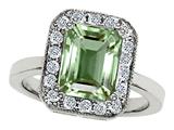 Original Star K™ 925 Genuine Emerald Cut Green Amethyst Ring