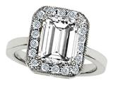 Original Star K™ 925 Emerald Cut Genuine White Topaz Ring
